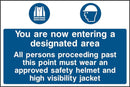 Entering a Designated Area Sign | Elevate Signs