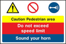 Pedestrian Area: Hazard Warning Sign