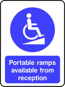 Portable Ramps Available From Reception Sign