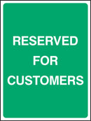 Reserved For Customers Sign | Elevate Signs