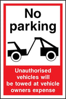 No Parking, Towed At Owners Expense Sign | Elevate Signs