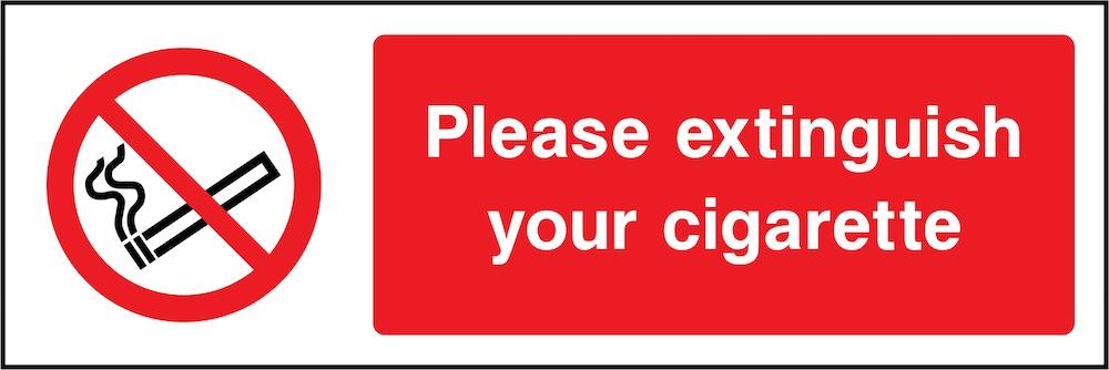 extinguish a cigarette Extinguish Cigarette Signage