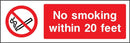 No Smoking Within 20 Feet Sign | Elevate Signs