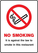 No Smoking In Restaurant Sign | Elevate Signs