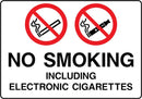 No Smoking: Including Electronic Cigarettes Sign | Elevate Signs