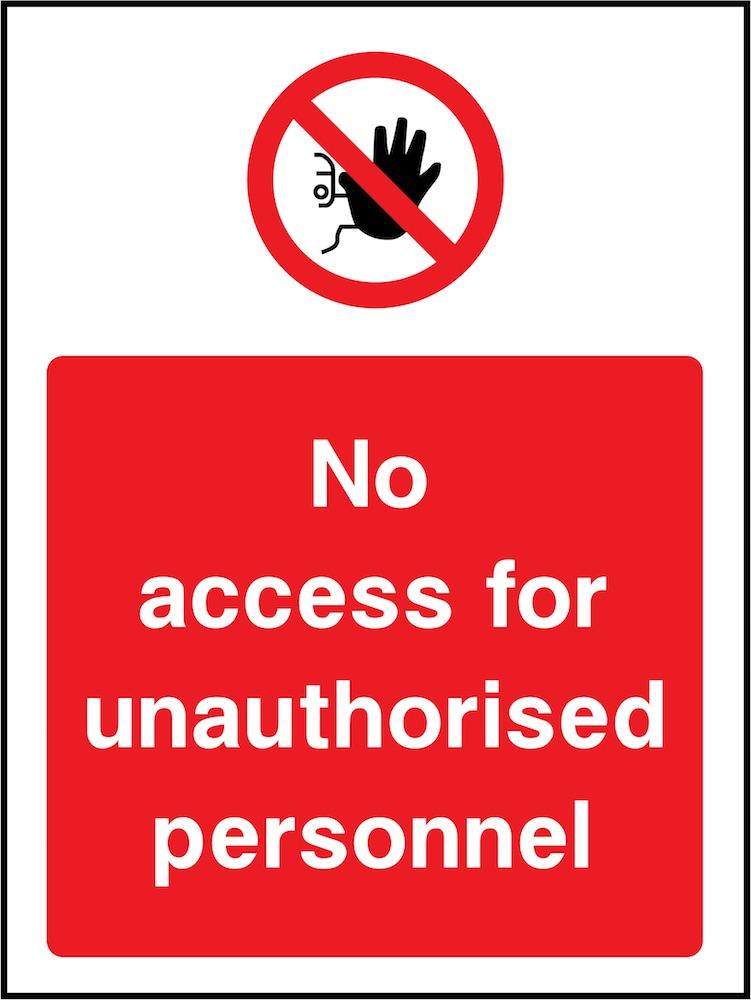 No Access for Unauthorised Personnel Sign | Elevate Signs