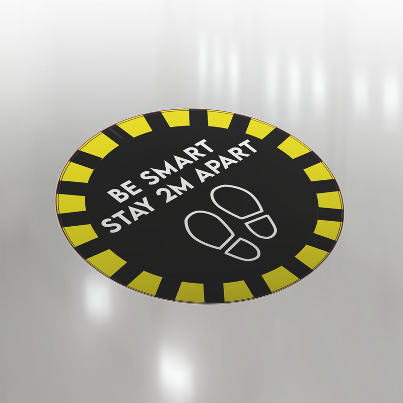 Stay Apart (Footprints & Warning) Floor Sticker
