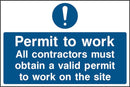 Contractors Permit to Work Sign | Elevate Signs
