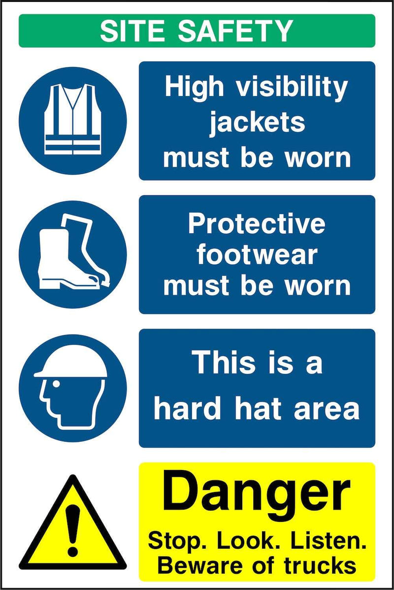 Four-Point, Multi-Hazard Site Safety Notice Sign | Elevate Signs