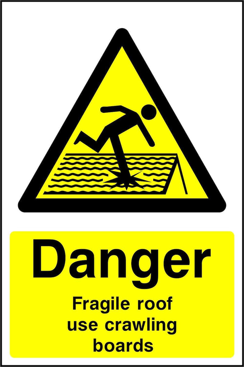 Danger: Fragile Roof, Use Crawling Boards Sign | Elevate Signs