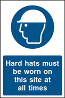 Hard Hats Must Be Worn At All Times Sign | Elevate Signs