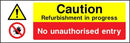 Caution: Refurbishment In Progress, No Entry Sign | Elevate Signs