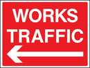 Works Traffic (Left Arrow) Sign
