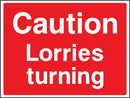 Caution: Lorries Turning Sign | Elevate Signs