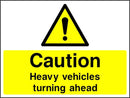 Caution: Heavy Vehicles Turning Ahead Sign | Elevate Signs