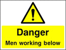 Danger: Men Working Below Sign | Elevate Signs