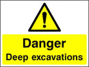 Danger: Deep Excavations Sign | Elevate Signs