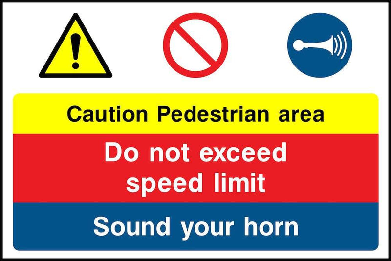 Pedestrian Area: Hazard Warning Sign