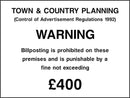 Billposting Fine Warning Sign | Elevate Signs