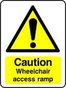 Caution: Wheelchair Access Ramp Sign | Elevate Signs