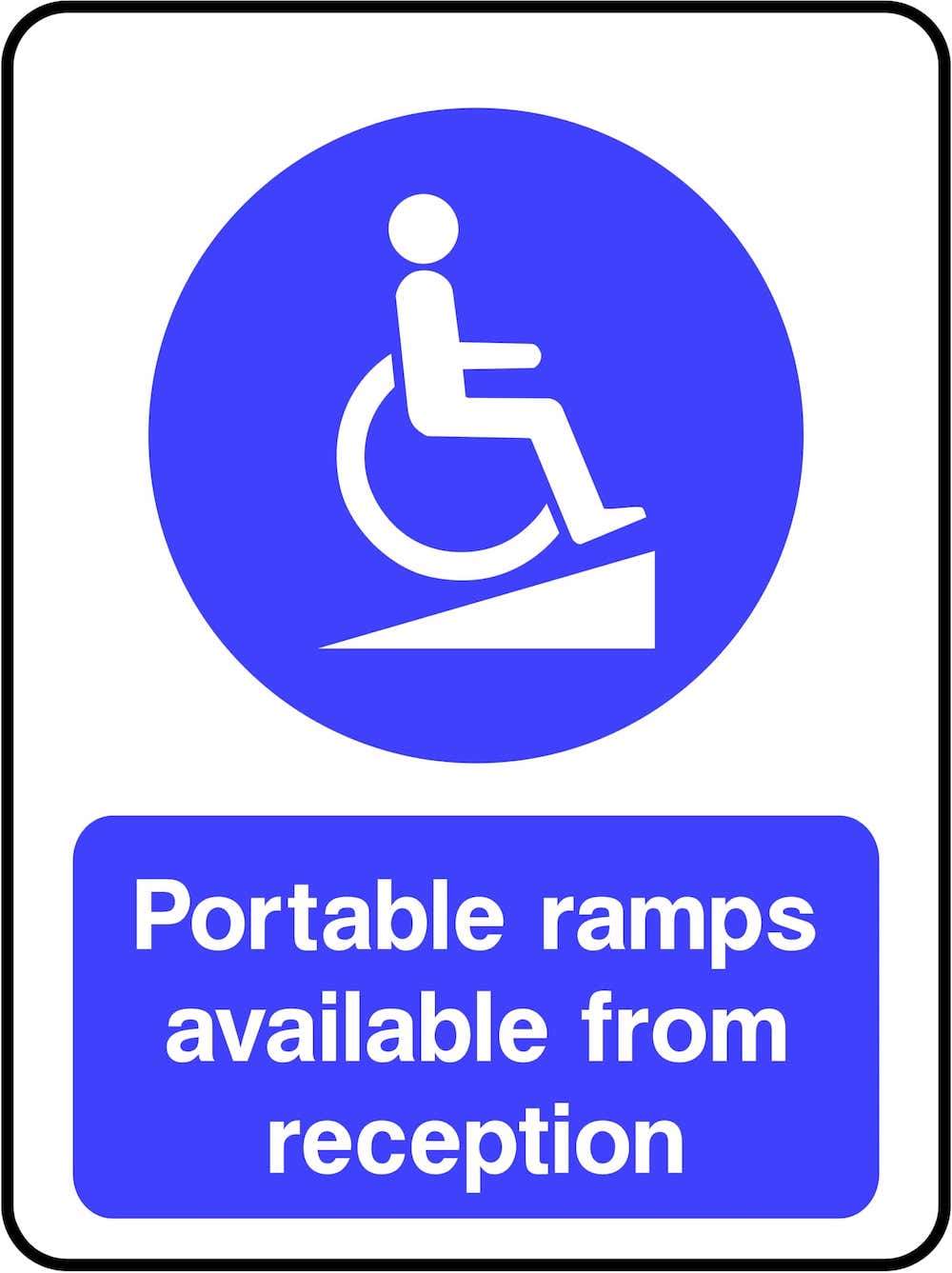 Portable Ramps Available From Reception Sign | GQ Signs Ltd