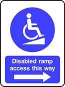 Disabled Ramp Access To The Right Sign | Elevate Signs