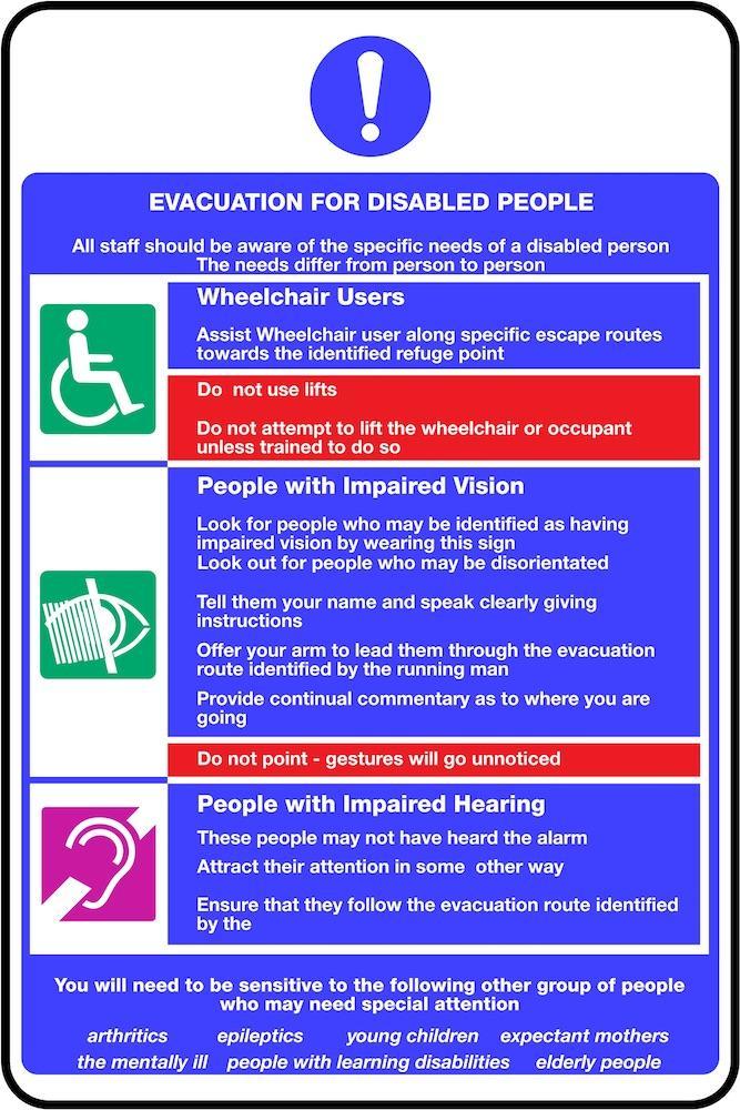 Disabled Evacuation Notice Sign | Elevate Signs