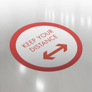 Red Keep Your Distance (Arrows) Floor Sticker