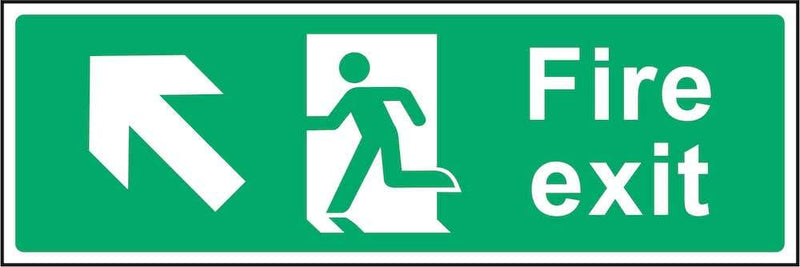 Fire Exit Sign: Forward, Left Arrow | Elevate Signs