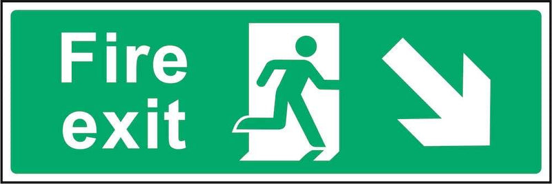 Fire Exit Sign: Backward, Right Arrow | Elevate Signs