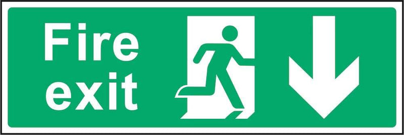 Fire Exit Sign: Backward Arrow | Elevate Signs