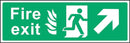 Fire Exit Sign: Forward, Right Arrow (Flames) | Elevate Signs