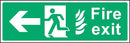 Fire Exit Sign: Left Arrow (Flames) | Elevate Signs