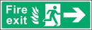 Fire Exit Sign: Right Arrow (Flames) | Elevate Signs