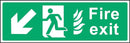 Fire Exit Sign: Backward, Left Arrow (Flames) | Elevate Signs