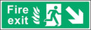 Fire Exit Sign: Backward, Right Arrow (Flames) | Elevate Signs