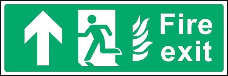 Fire Exit Sign: Forward Arrow (Flames) | Elevate Signs