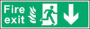 Fire Exit Sign: Backward Arrow (Flames) | Elevate Signs