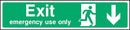 Emergency Use Only Exit Sign: Backward Arrow | Elevate Signs