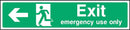 Emergency Use Only Exit Sign: Left Arrow | Elevate Signs
