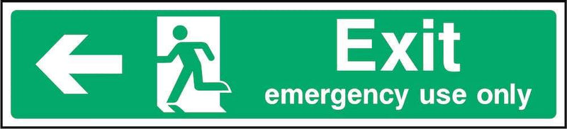 Emergency Use Only Exit Sign: Left Arrow | Elevate Signs