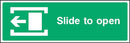 Fire Door Sign: Slide Left to Open | Elevate Signs