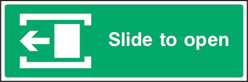 Fire Door Sign: Slide Left to Open | Elevate Signs