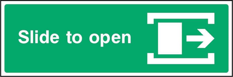 Fire Door Sign: Slide Right to Open | Elevate Signs