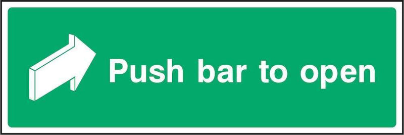 Fire Door Sign: Push Bar to Open | Elevate Signs
