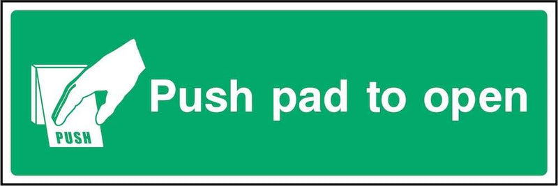 Fire Door Sign: Push Pad to Open | Elevate Signs