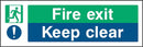 Fire Exit: Keep Clear Sign | Elevate Signs