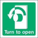 Fire Door Sign: Turn Left To Open | Elevate Signs