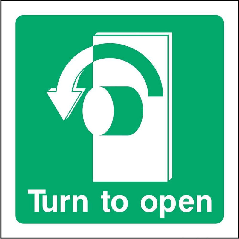 Fire Door Sign: Turn Left To Open | Elevate Signs