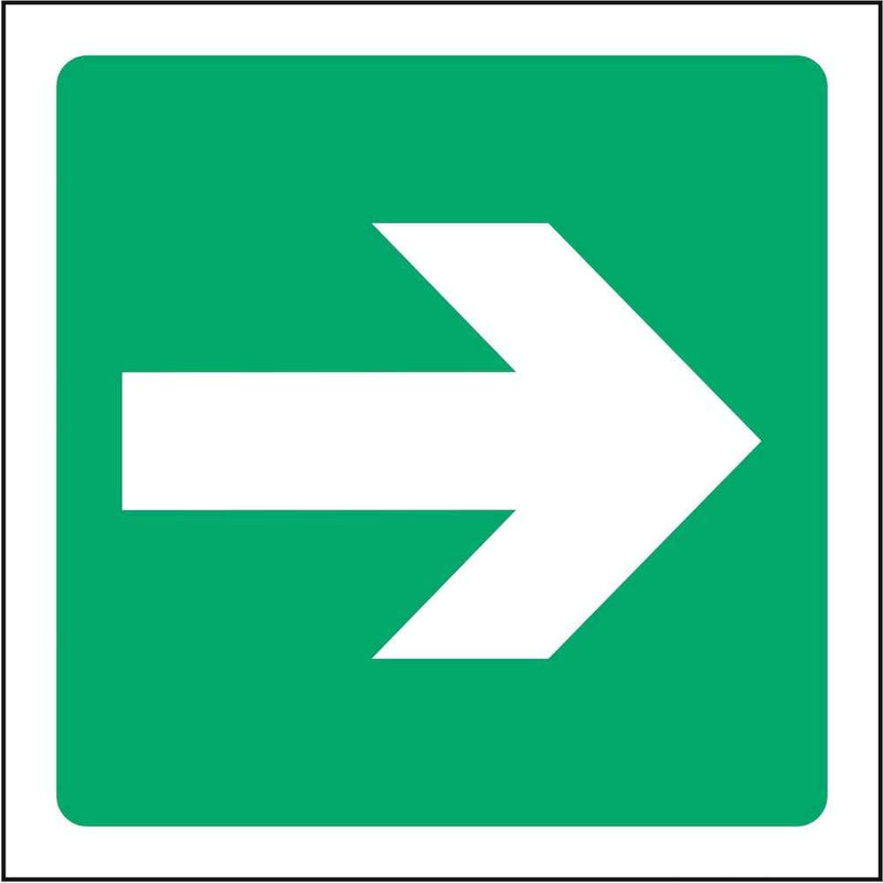 Directional Escape Sign Emergency Escape Direction Sign: Right Arrow | GQ Signs Ltd